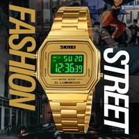 fashion stainless steel digital watches for men electronic watch luxury luminous alarm clock hour brand skmei wristwatch mens