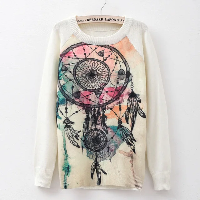 LANSHANQUE 2018 пуловер с принтом толстовки цветочным осенние женские повседневные