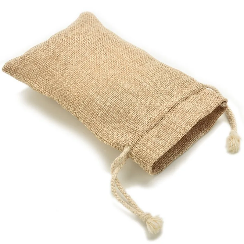 

6 Sizes Linen Jute Drawstring Gift Bags Burlap Bags Sacks Party Favors Packaging Bag Wedding Candy Gift Bags Party Supplies