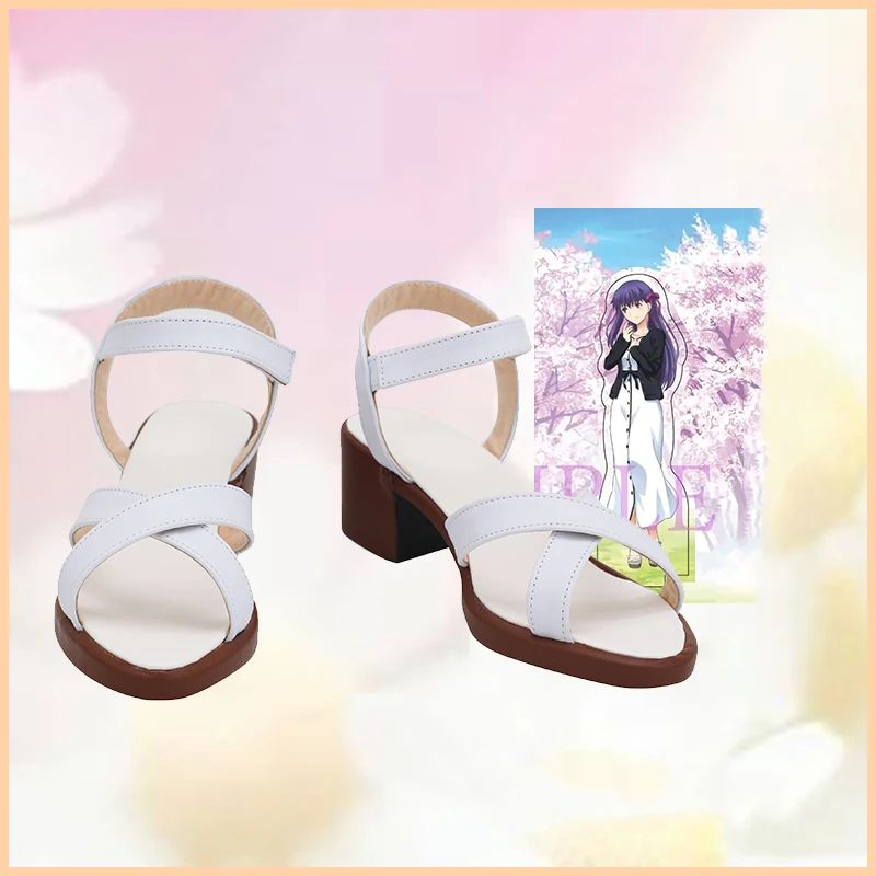 

Summer Sandals Fate/stay night Cosplay Shoes Anime Peripheral Thick High Heels White Versatile