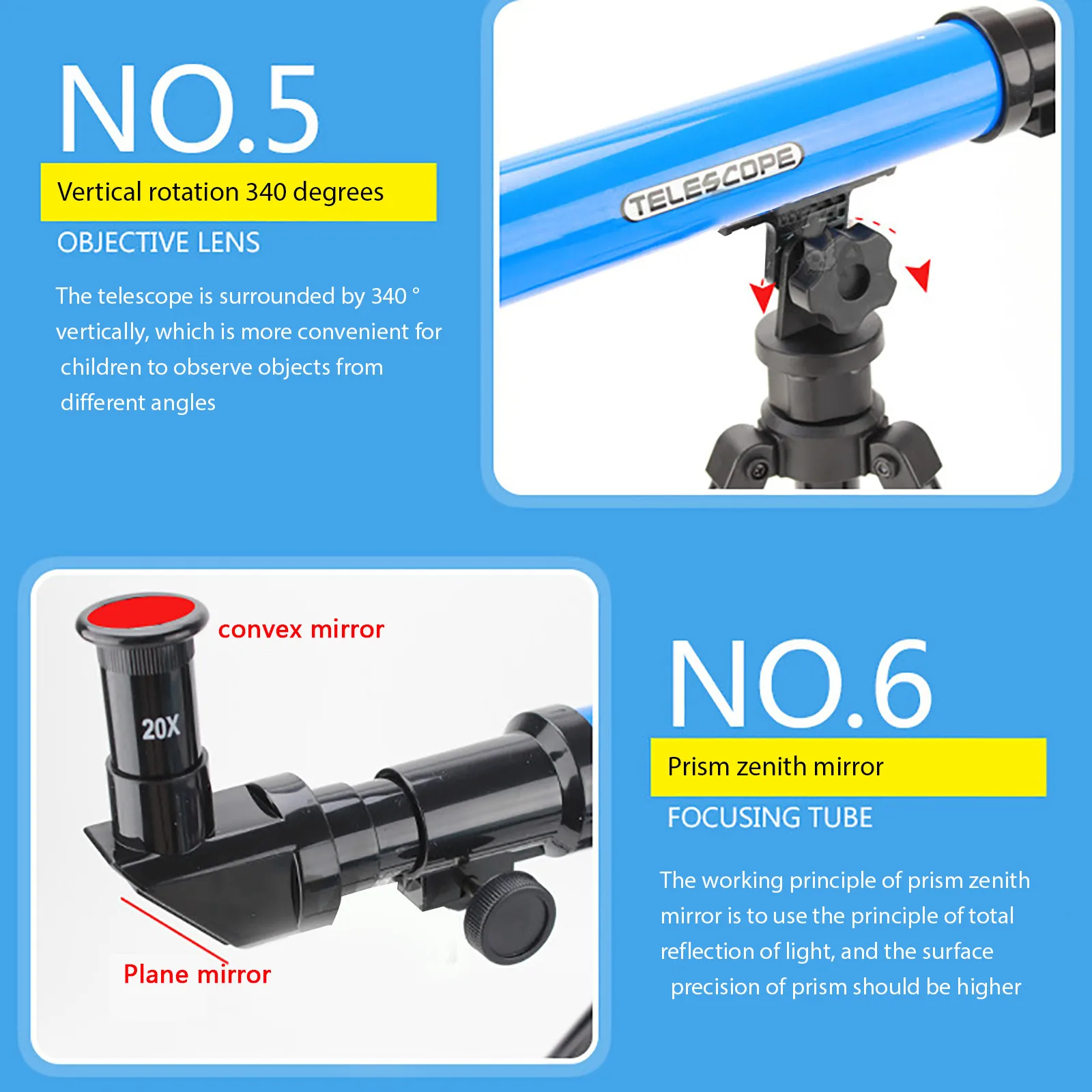 Детский астрономический телескоп с портативным штативом развивающая игрушка