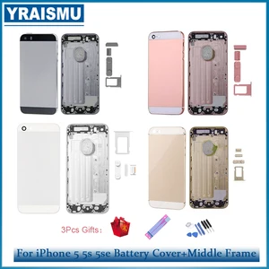 high quality for iphone 5sse 5c case battery door rear cover of chassis frame tools and battery stickercustomizable imei free global shipping