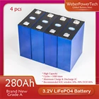 100% Новый оригинальный класс A 3,2 V 280Ah перезаряжаемый Lifepo4 призматический литий-ионный аккумулятор для солнечной батареи 24V 48V