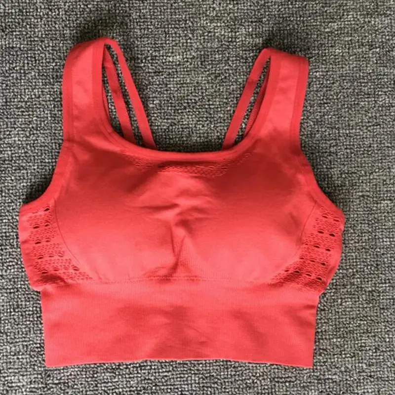 Red bra bra B 16 видов стилей для женщин бесшовный спортивный топ Беговая одежда для йоги бюстгальтер со съемными подушечками спортивный бюстгальтер энергия фитнес топы Спортивная одежда - Цвет: Red bra bra B