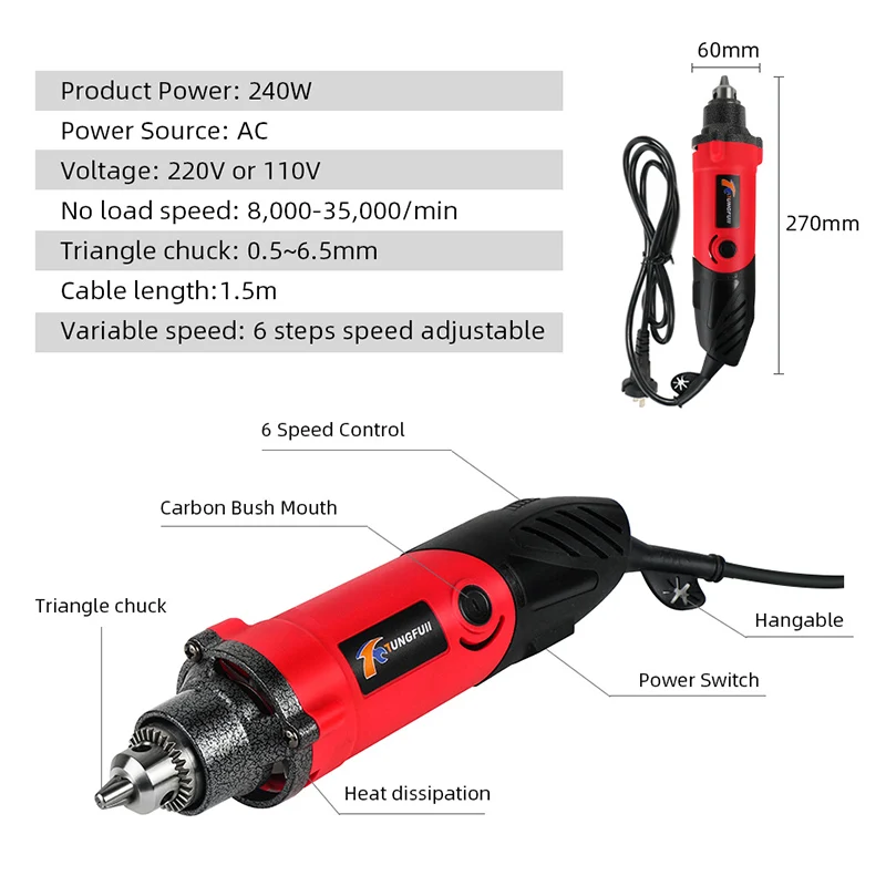 

Diy Mini Electric Drill Metalworking Drilling Machine Polishing Engraver Electric Wood Machine Power Tools Grinding Wheel
