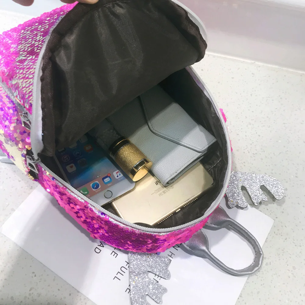 Shining Women's Unicorn Sequins School Backpack Girls Student Teenage Travel Party Mini Shoulder Bag Kids Small | Багаж и сумки