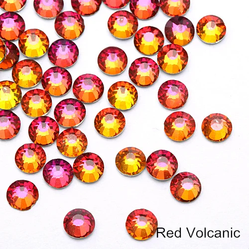 Red Volcanic Стразы не требуют горячей фиксации стразы с украшением в виде кристаллов Стекло стразы Non HotFix стразы Sunshine Свободные стразы украшения для ногтей E7086 - Цвет: Red Volcanic