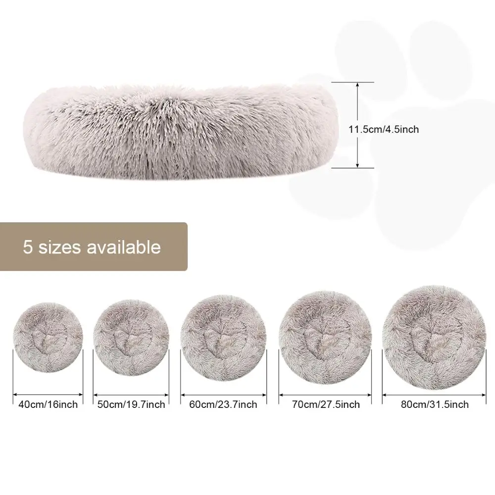 

Round Super Soft Dog Bed Long plush Dog Kennel Deep Sleep Dog House Velvet Mats Sofa For Dog Basket Pet Bed Puppy Kennel