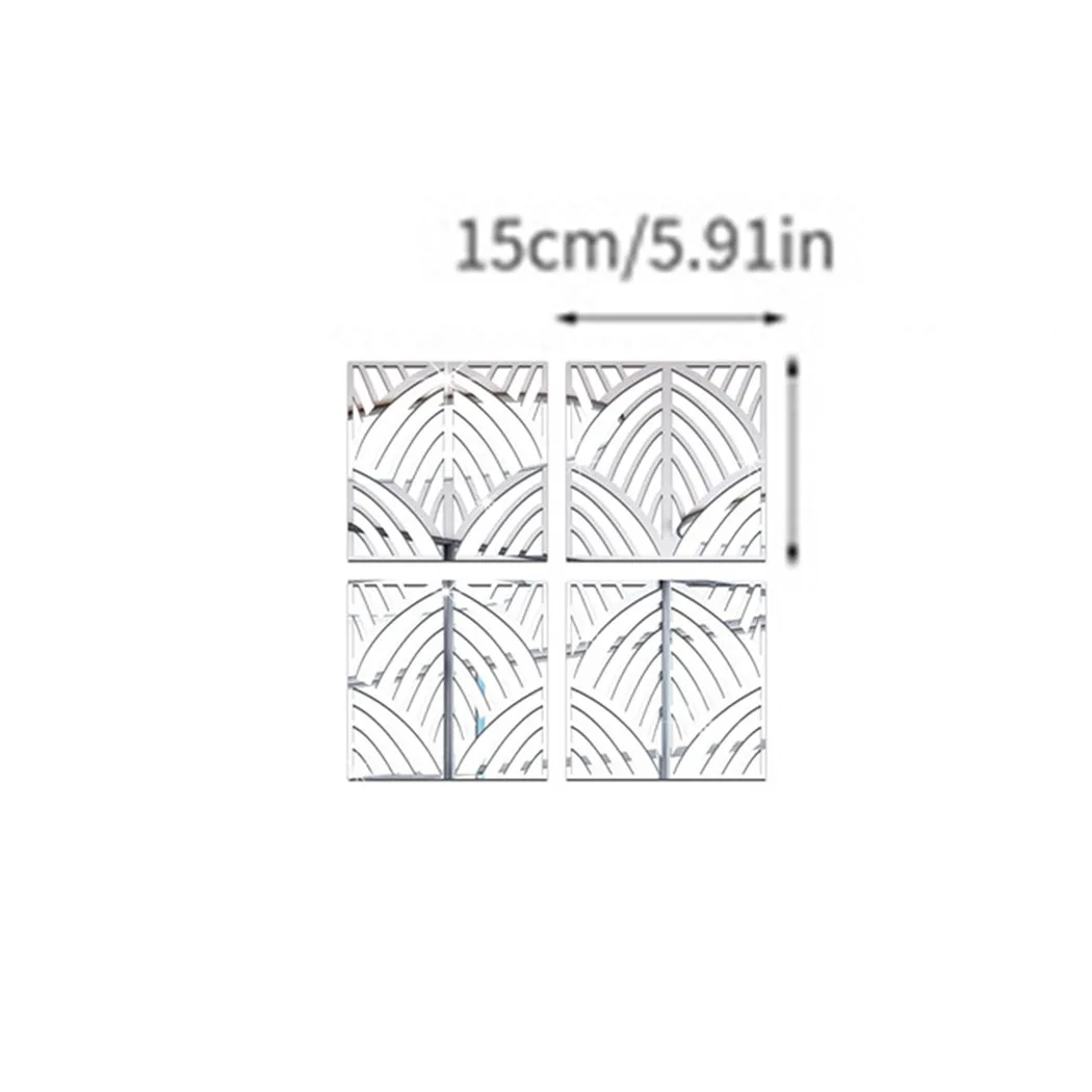 

4 Pcs Board Mirror Wall Stickers Bedroom Decal DIY Home Art Decor Waterproof Mirror Sticker 15*15 20*20 27*7cm