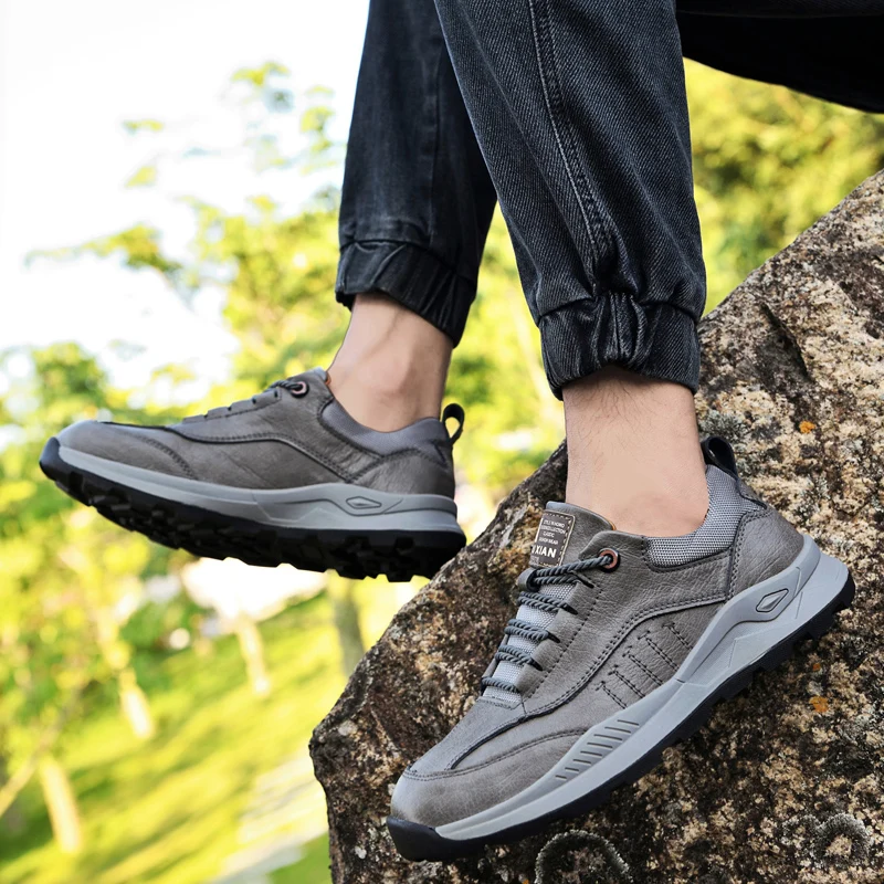 Xiaomi Men Genuine Leather Shoes Lace Up Trend Comfortable Men Shoes Outdoor British Fashion Men Running Sneakers Moccasins Men