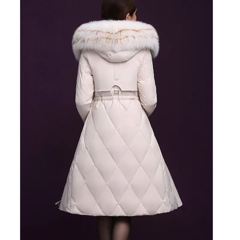 

2020 Winter New Middle-aged mother Down Jacket Hooded Coat Women Parka Real fur collar Long Overcoat Female Warm Thicken Coats