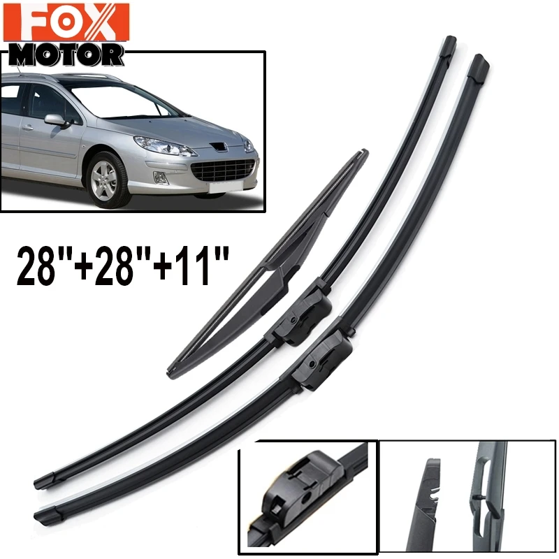 XUKEY 3 шт./компл. стеклоочистителей для лобового стекла Peugeot 407SW Estate 2010 2009 2008 2007 2006 2005