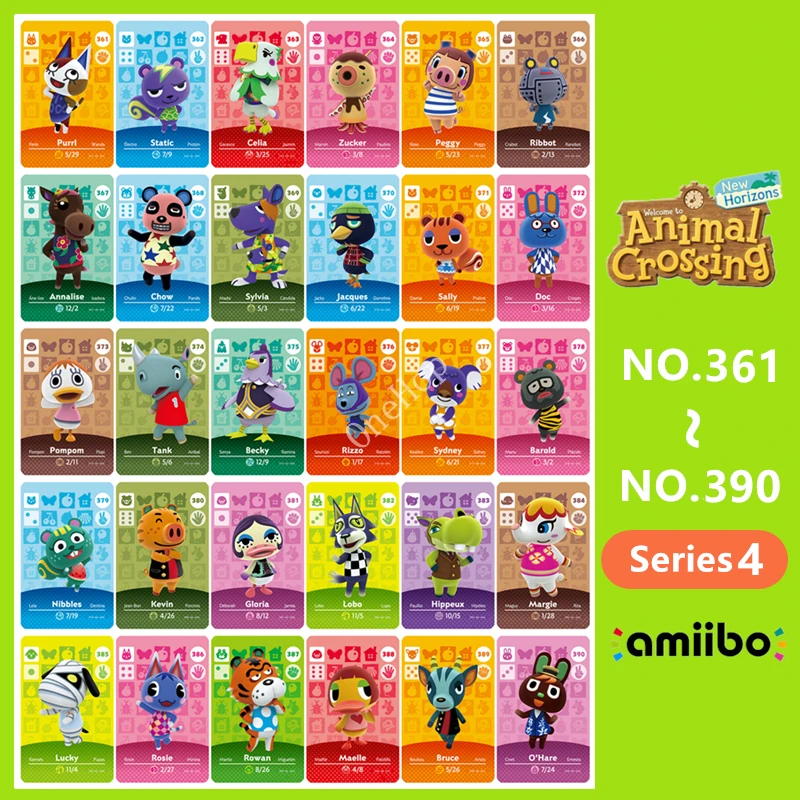 

Animal Croxxing NO.361~390 Animal Series 4 Hot Villager Ntag215 Card NFC Tag For NS NFC Games New Horizons