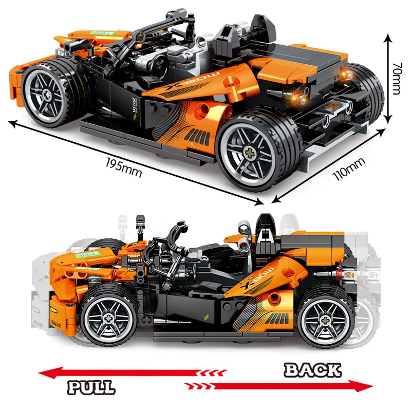

SEMBO City Creator Supercar Pull Back Mechanical Vehicle Building Blocks Racing Car Bricks Gifts Toys for Children Boys