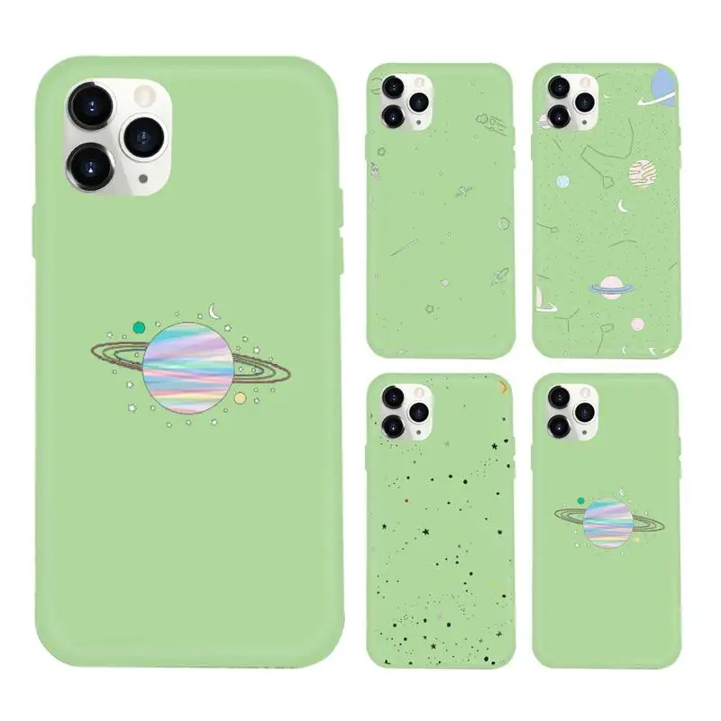 

Aesthetic space starry sky Phone Case Candy Color for iPhone 11 12 mini pro XS MAX 8 7 6 6S Plus X SE 2020 XR