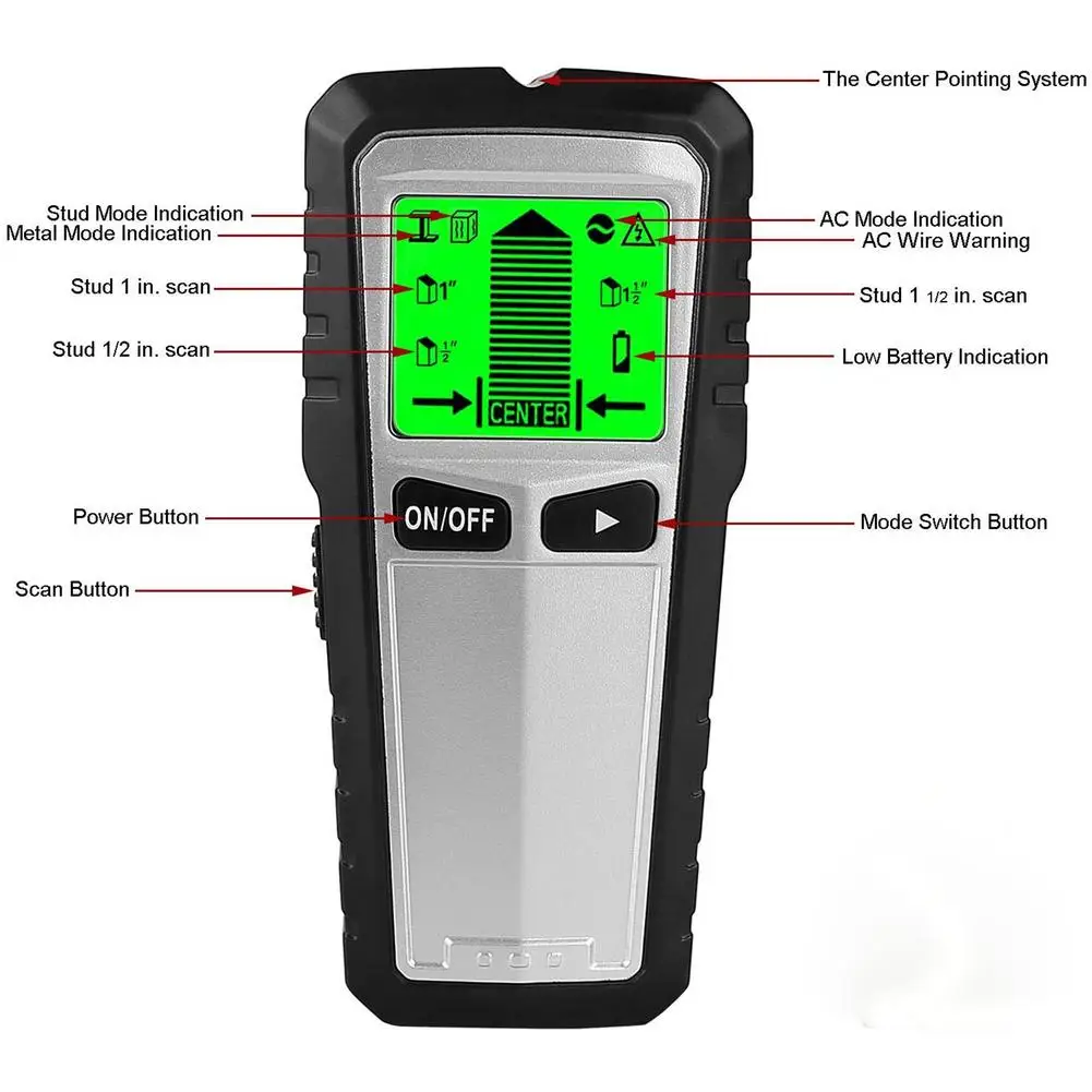 

Wall Detector LCD Display 5 in 1 Electronic Center Finder Wall Detector LCD Display 5 in 1 Electronic Center Finder