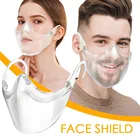 Колпачки для рта, пластиковая прочная защитная маска для лица, комбинированная многоразовая прозрачная маска для лица, защитная маска, прозрачная пластиковая маска