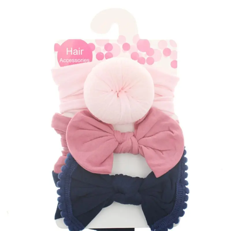 

3pcs/Set Nylon Headband Bow Headbands For Kids Girls Hair Girls Turban Hairband New Dropship