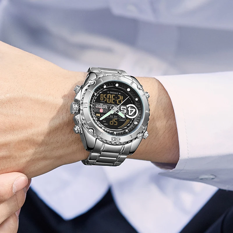 

KADEMAN Fashion Mens Watches Men Military Digital Analog Quartz Chronograph Sport Watch Waterproof Wristwatch Relogio Masculino