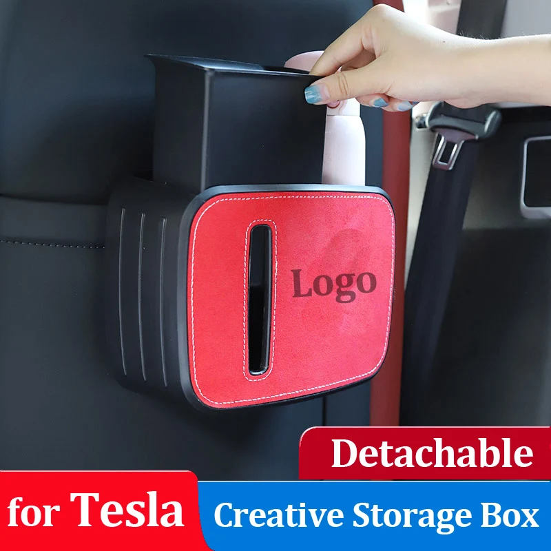 

Car Creative Trash Bin for Tesla Model 3 Y X S Garbage Can Rear Seat Back Rubbish Holder Storage Organizers Bucket Accessories