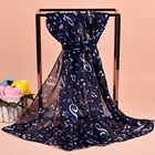 Шарф женский шифоновый с музыкальными нотами, 1 шт.