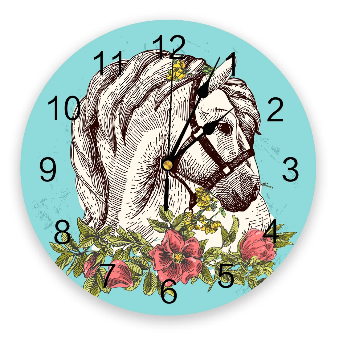 Бесшумные настенные часы с изображением животных в богемном стиле декоративные