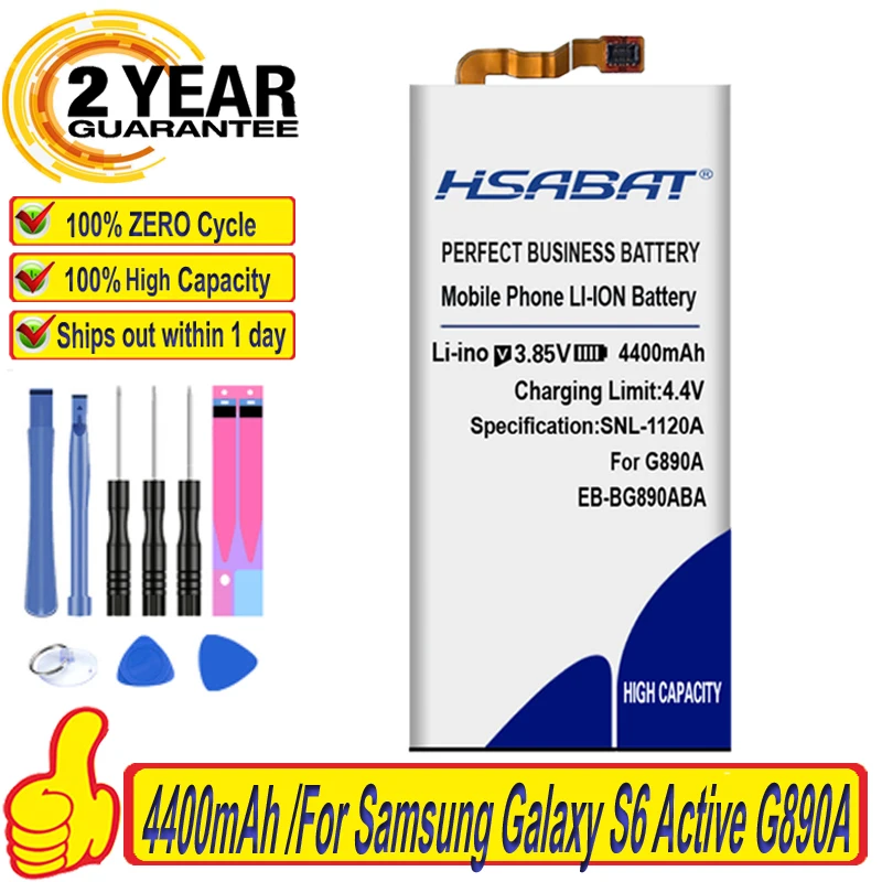 4400 мА/ч батарея для Samsung Galaxy S6 активный EB BG890ABA G890A G870A LTE A SM G890 G890A|Аккумуляторы