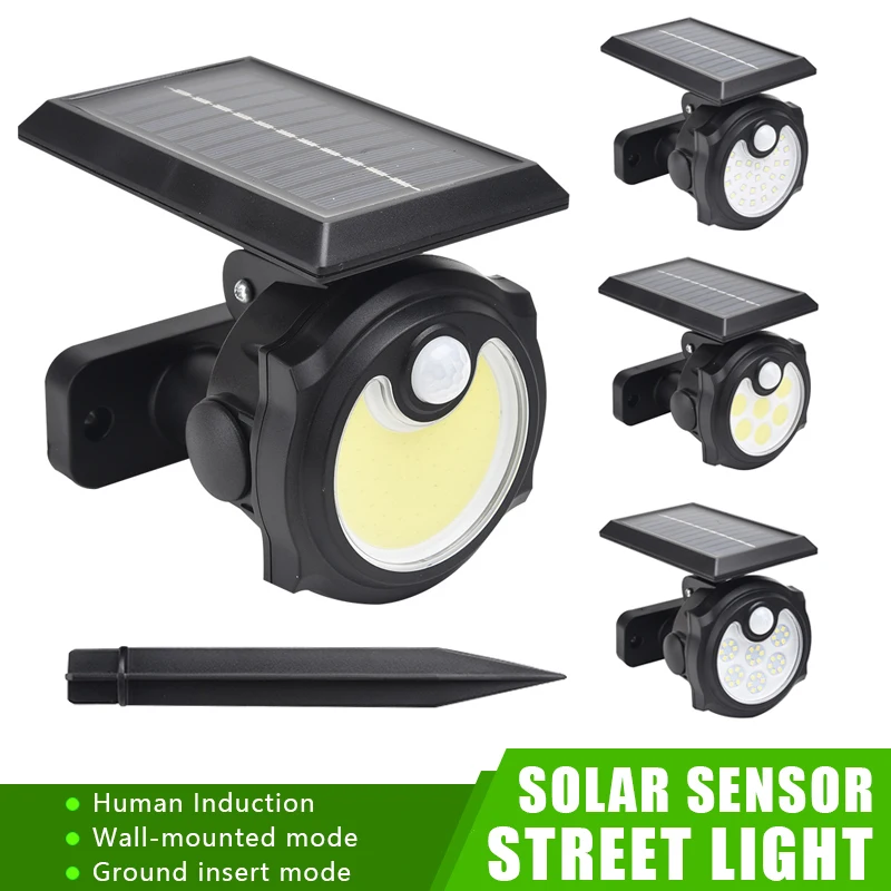 

1PC Solar Light Outdoor Human Sensor Wall-mounted Street Lamp Lawn Waterproof Solar Induction Light For Garden Decoration