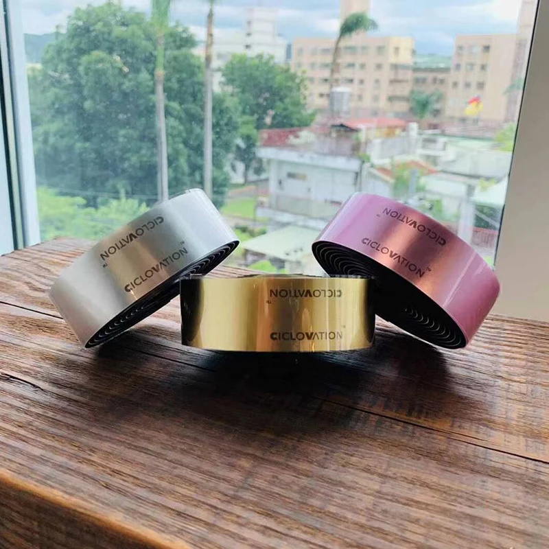 

2021 NEW Ciclovation Bicycle Handlebar Tape Advanced Bar Tape with Leather Touch Road Bike Personalized tape - Vapor Metallic