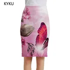 Женская юбка-карандаш KYKU, летняя розовая юбка с цветочным принтом, в стиле аниме, лето