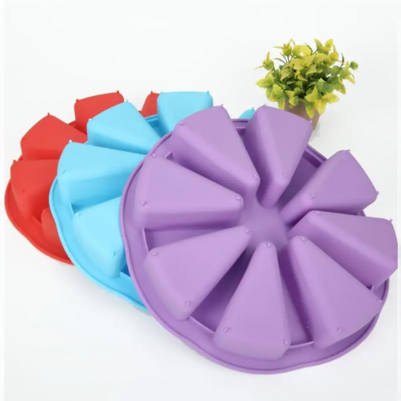 Silicone Mold Scone Pan Reusable DIY 8-Cavity Triangle Cake Non-Stick Candy Random Color Baking Mould Bakeware | Дом и сад