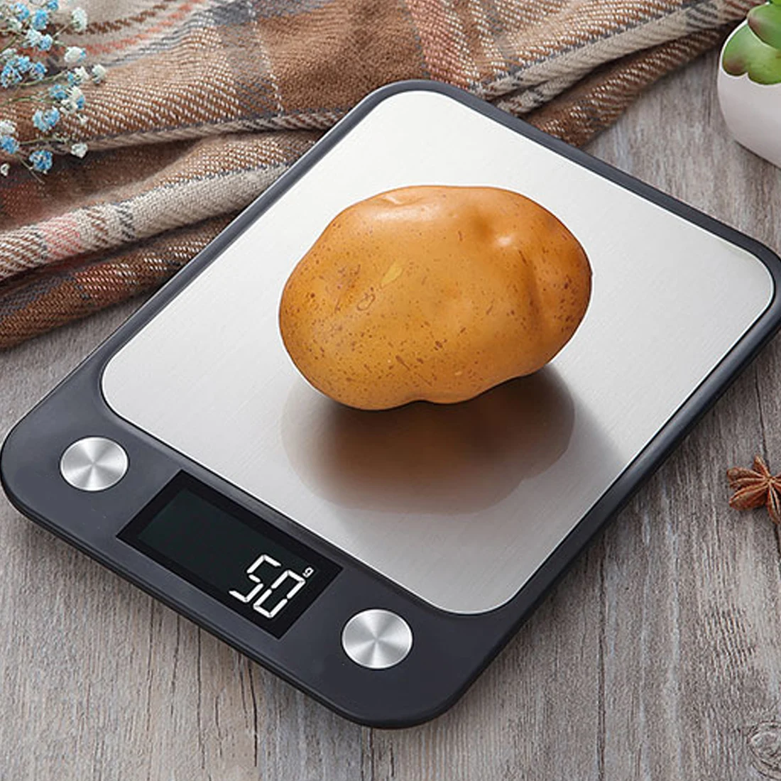 Многофункциональные цифровые кухонные весы из нержавеющей стали с ЖК-дисплеем