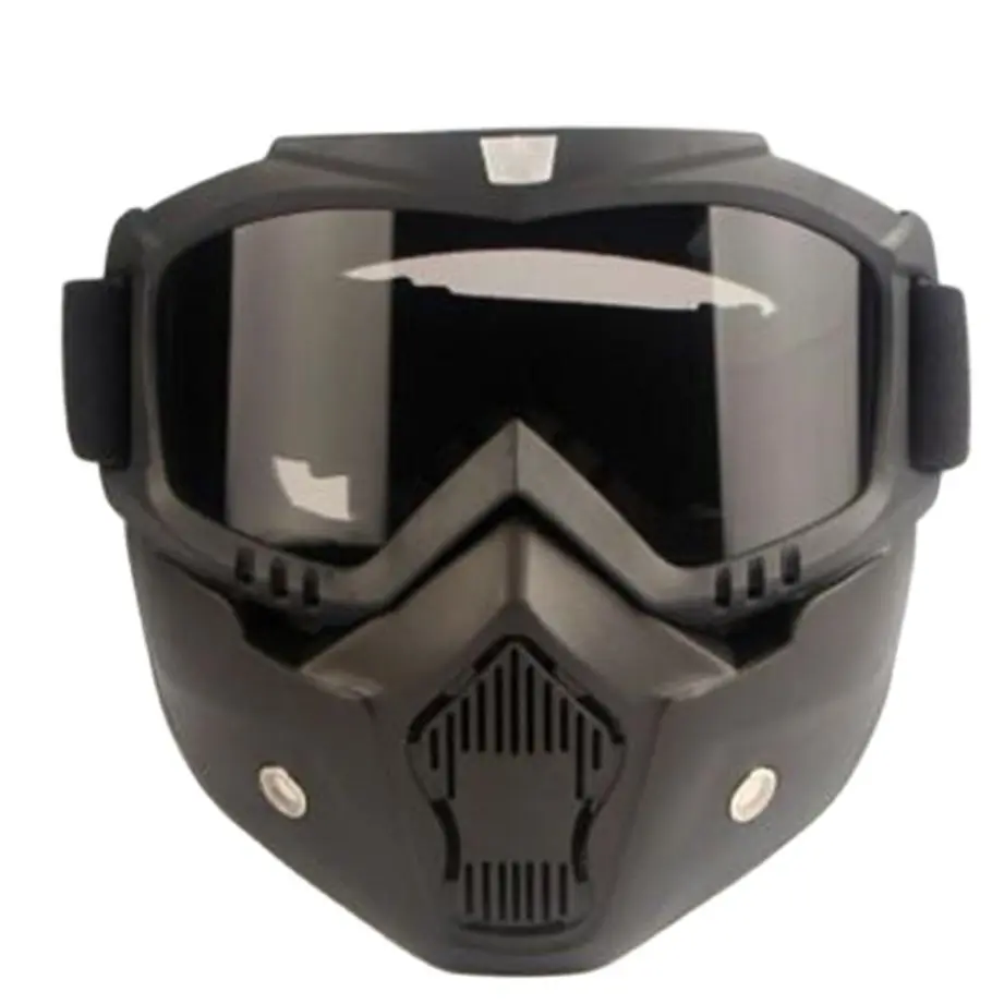 

Motorcycle Goggles Mask Style Protect Padding Helmet Sunglasses Road Riding UV Motorbike Glasses Detachable (Smoke Lens)