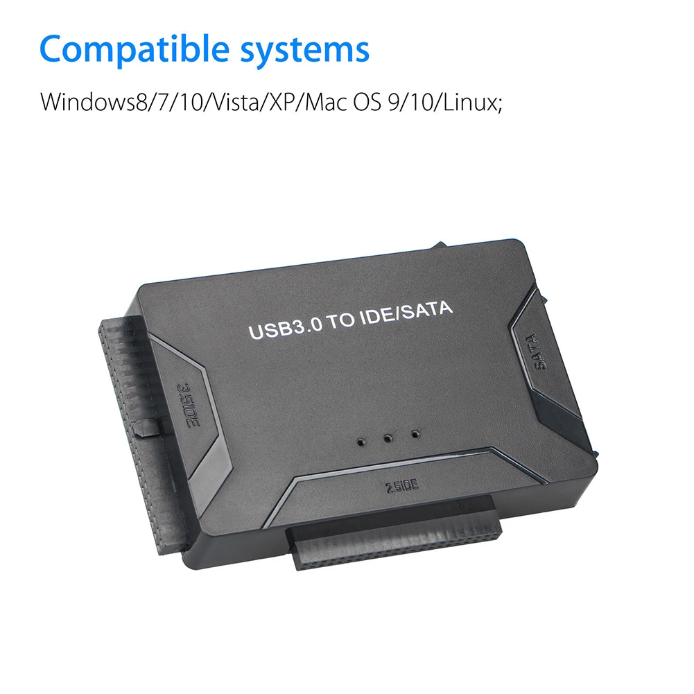 Переходник USB 3 0 к IDE SATA HDD внешний комплект с разъемом 2 5 "/3 5" практичный черный