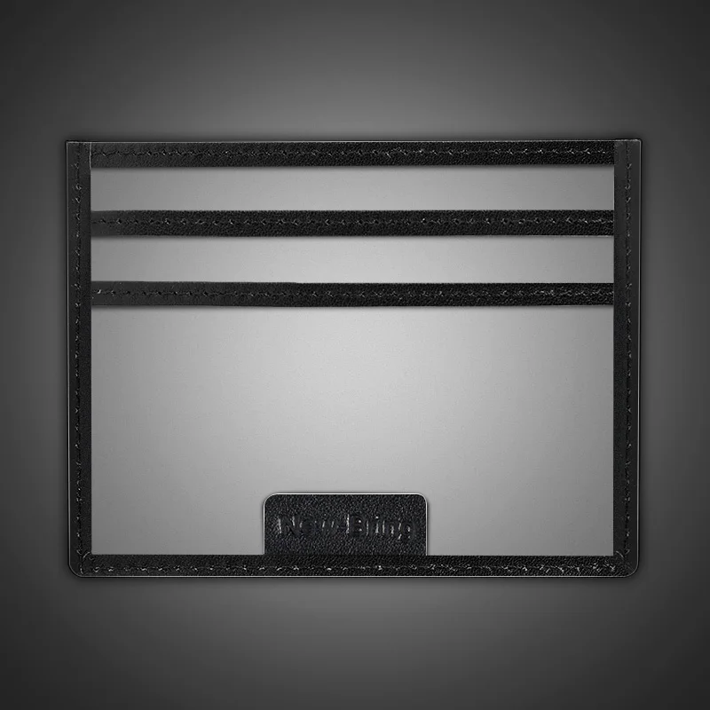 NewBring прозрачный тонкий держатель для карт модный конфетный Цвет Бумажник ПВХ водонепроницаемый держатель водительских прав - Цвет: Black
