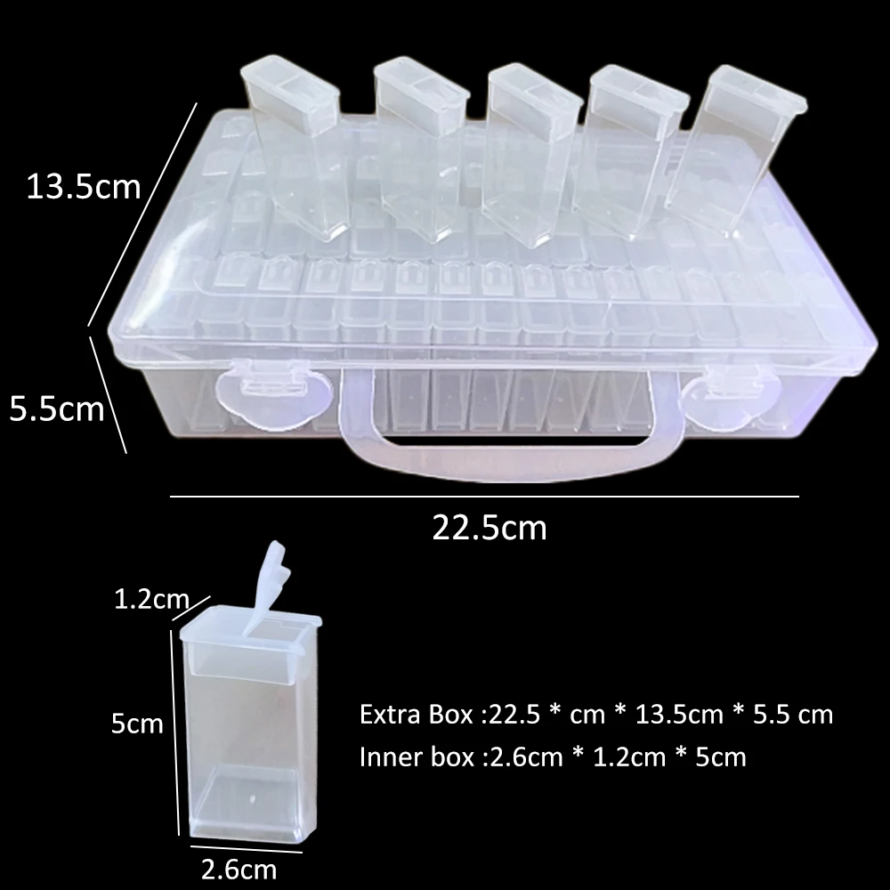 64 сетки алмазов картина аксессуары Стразы ящик для хранения с крышкой из