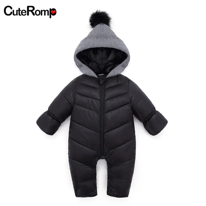 Пуховая хлопковая зимняя одежда для маленьких девочек и мальчиков вязаный