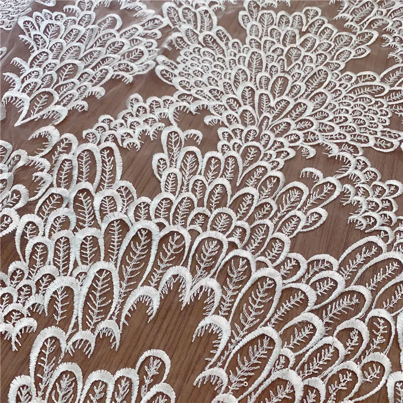 Высококачественная Белая вышитая сетка новейшая модель 2020 года ширина 130 см