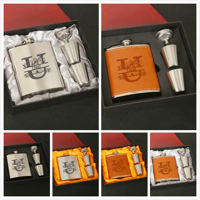 Колбы с индивидуальной гравировкой на заказ 7 унций фляжки из нержавеющей стали