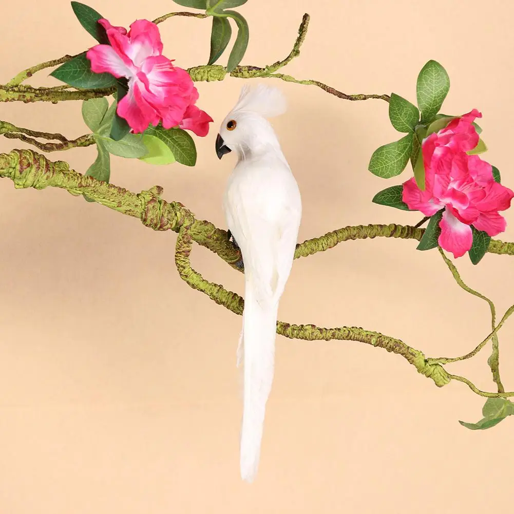 Имитация попугая ручной работы 28 см креативная фигурка на лужайке с перьями