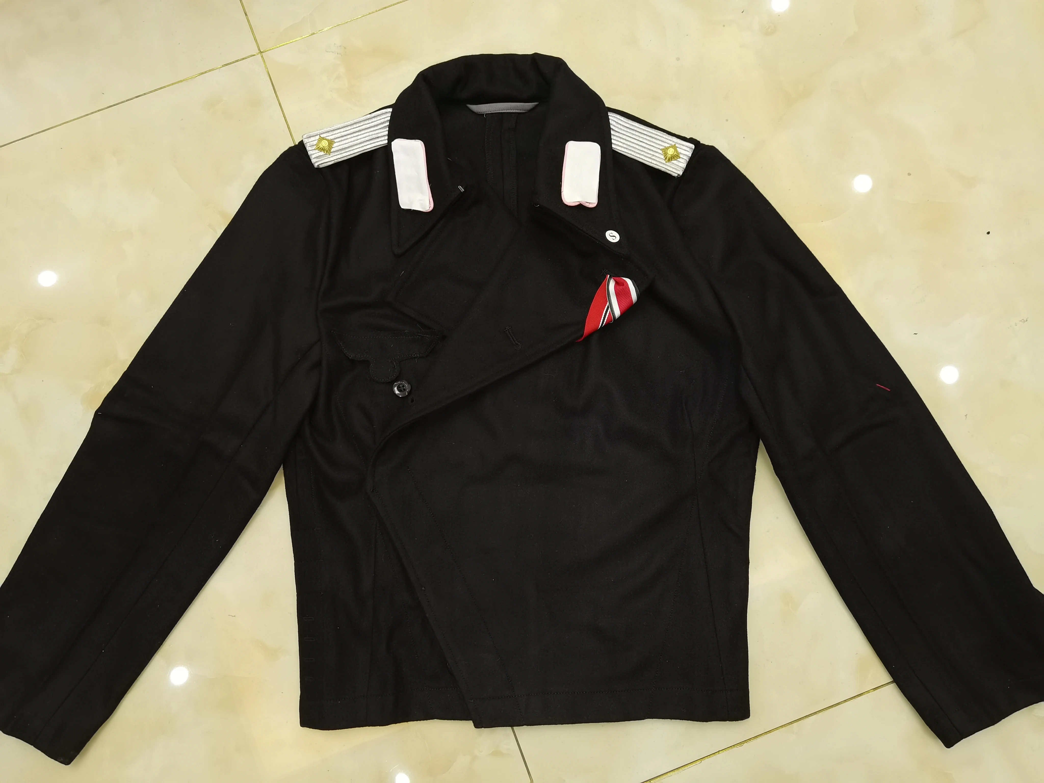 WWII WW2 GERMAN PANZER Oberleutnant MILITARY UNIFORM BLACK WOOL RETRO JACKET | Military