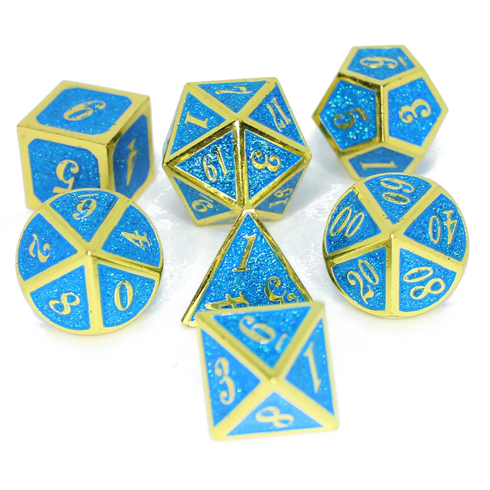 Металлические игральные кости starlight многогранные Твердые d4 d6 d8 d10 d12 d20 7 шт. из