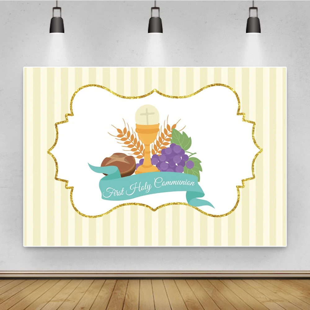 

Laeacco христианской церкви Первое Святое Причастие вечерние декор плакат баннеры фон для фотосъемки плодовые полосы фон для фотосъемки с изо...