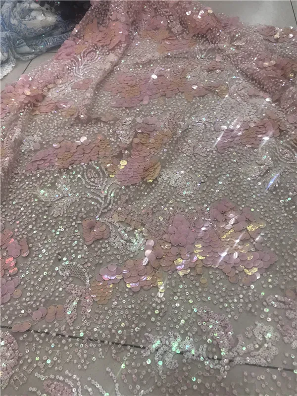 

Африканская сетчатая кружевная Высококачественная Тюлевая французская кружевная ткань с блестками ZH-91689 для праздничного платья