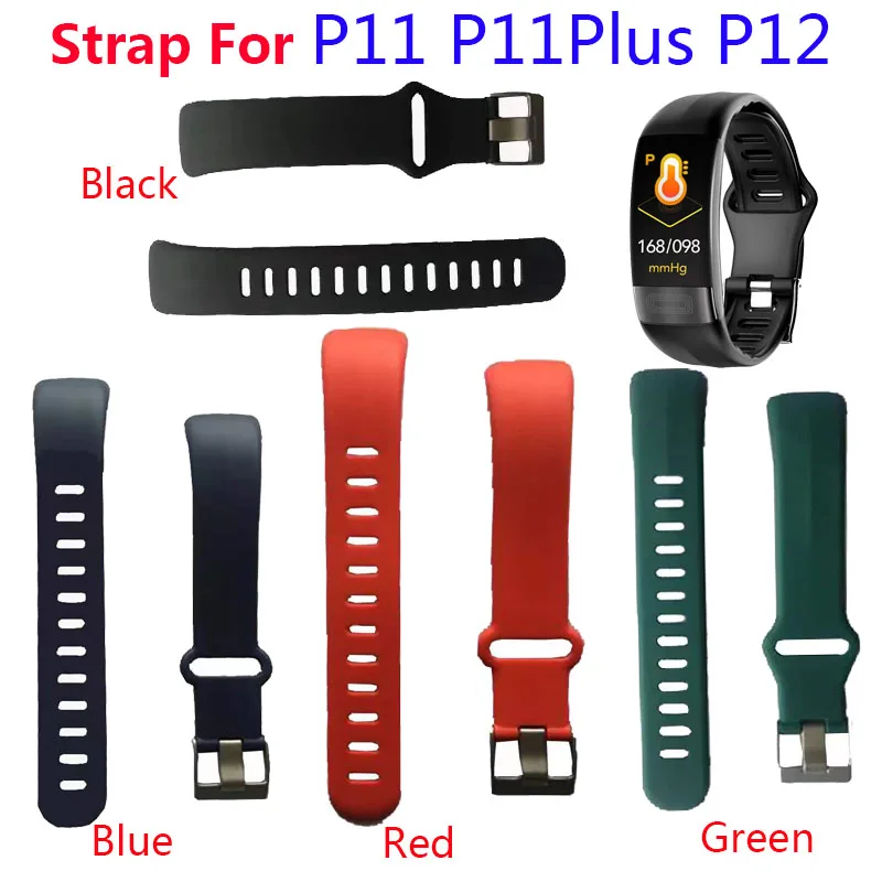Original Replacement Silicone Strap For P11 P11 Plus P12 Smart Band Replace Bracelet Wristband Strap For P12 P11 PLUS P11 Watch