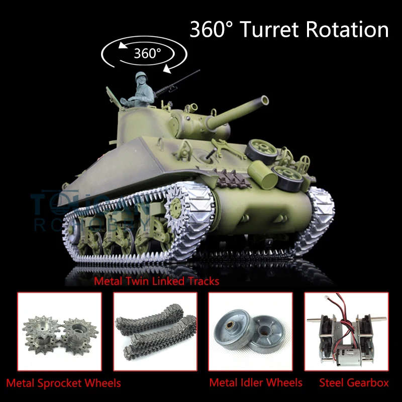 Подарки Heng Long 1/16 7 0 M4A3 Sherman RTR Радиоуправляемый Танк 3898 Вт/360 ° металлическая