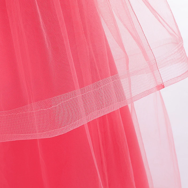 

Kids Lace Long Dress Backless Beading Party Wedding Prom Gown Tulle Layered Christmas Stage Bridal Dresses for Girls 3-14years