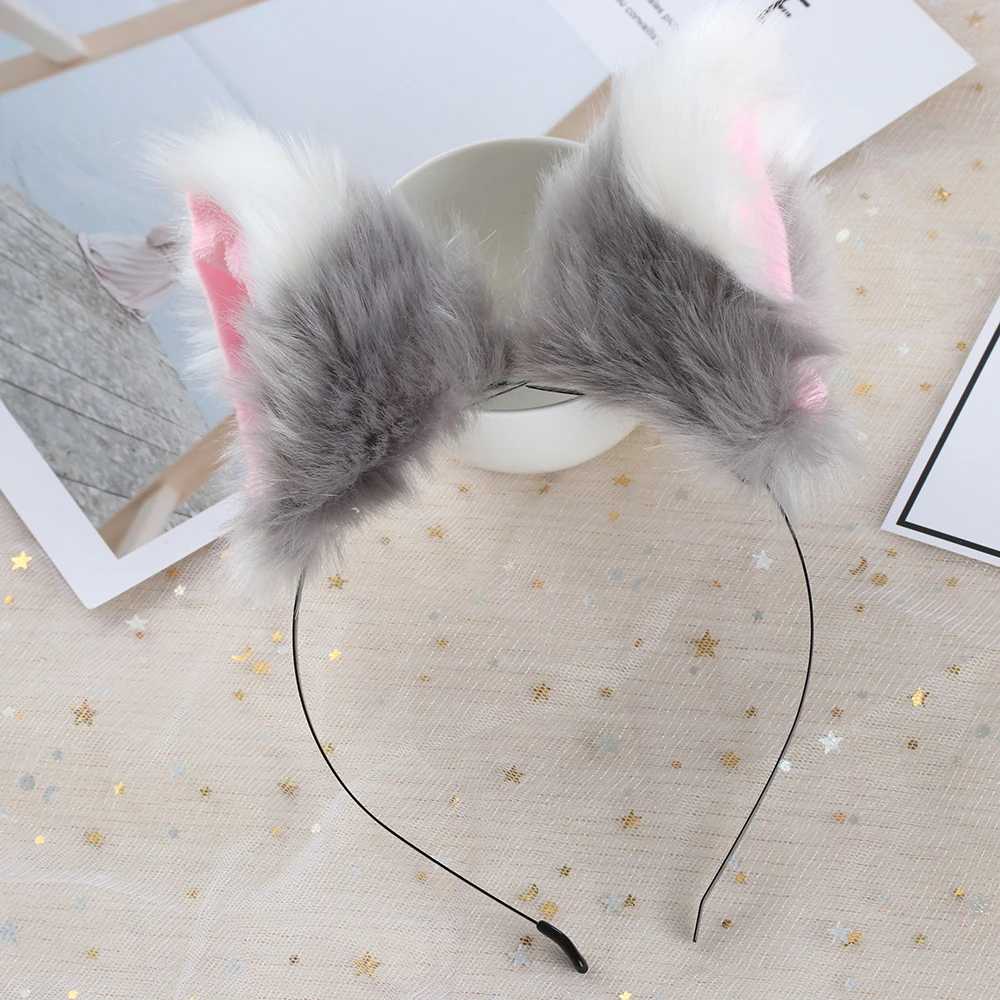 Ободок для волос женский плюшевый с кошачьими ушками модная заколка в стиле