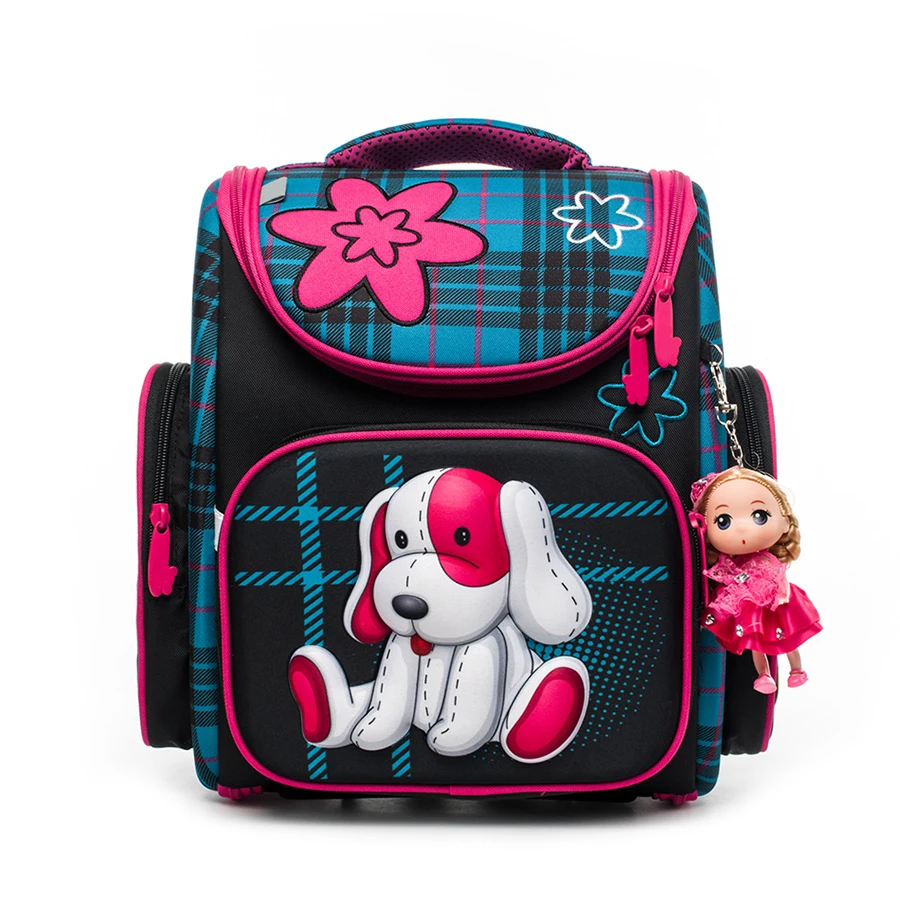 

A3139 Kids 3D Orthopedic Schoolbag Backpack for Girls Cartoon Satchel Dog Pattern Children School Bags Knapsack Mochila Escolar