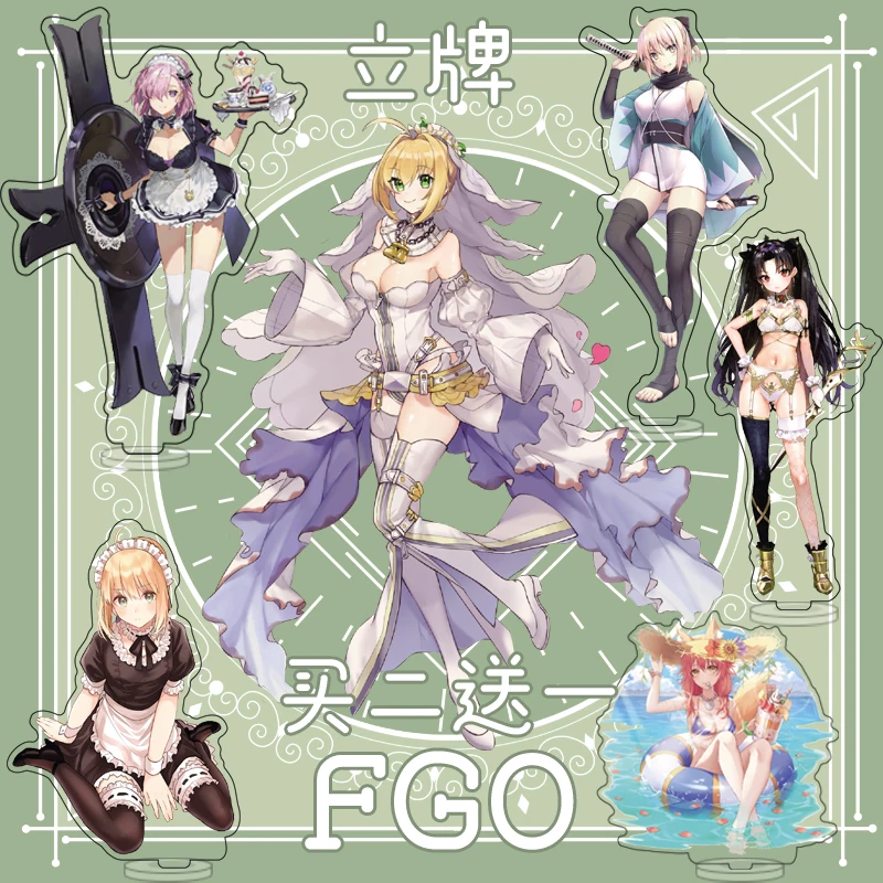 

Anime Fate/Grand Order FGO Okita Souji Jeanne d'Arc Saber Girl Acrylic Stand Figure Model Plate Desk Decor Toy Student Gift 15cm